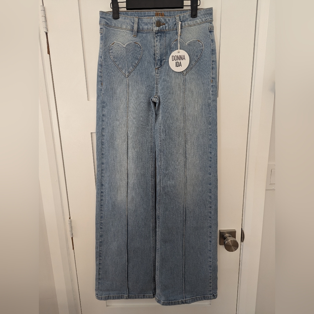 Donna IDA NWT Size 27 Heart Pockets Pants